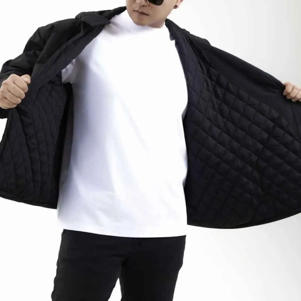 Winter New Male Solid Color Long-Sleeved Cotton Jacket Chinese Retro Fashion Trendy High Street Casual Loose Niche Men's Top