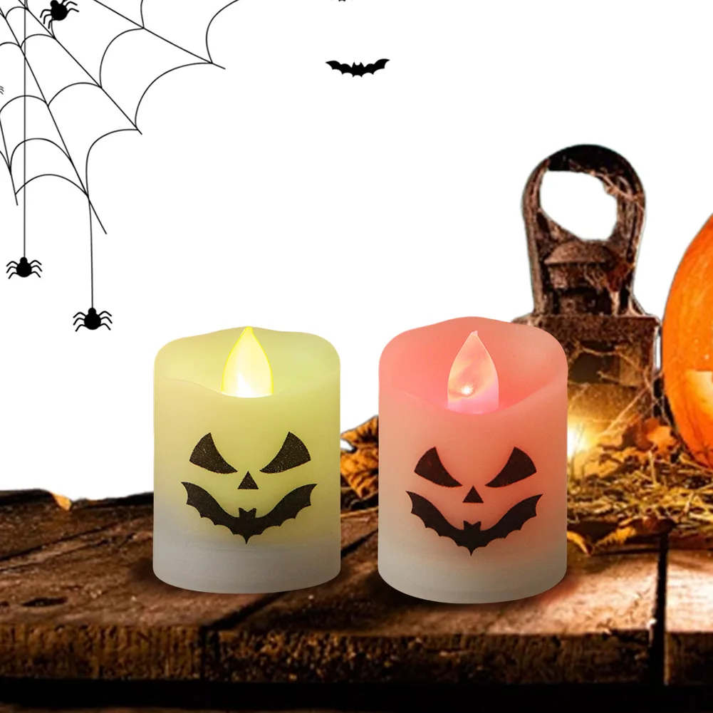 

12Pcs Halloween Spooky Flameless Candles Lamp with Remote Timer LED Ghost Candle Tealight Battery Operated Home Decoration