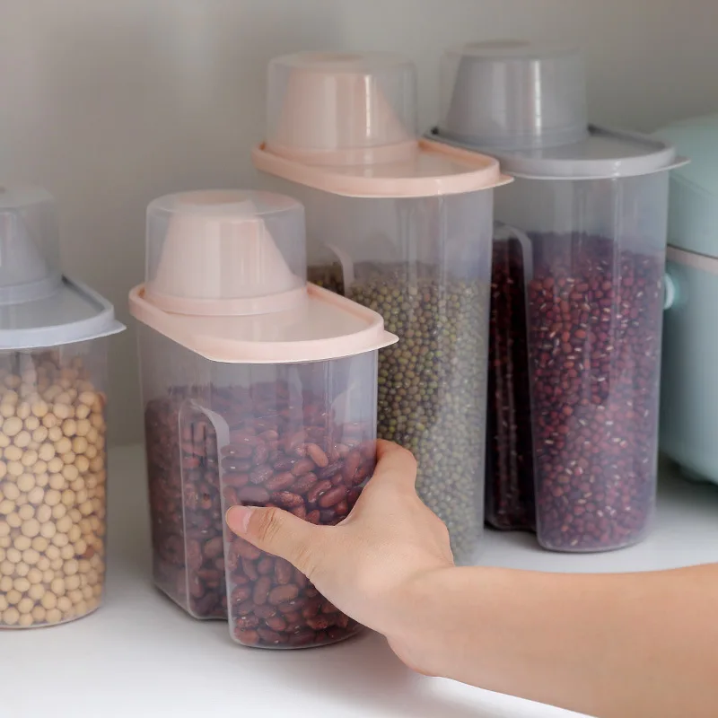 Household Kitchen Grain Storage Box, Food Storage Box, Dry Grain Sealed Can, Pet Grain Storage Box, Measuring Cup