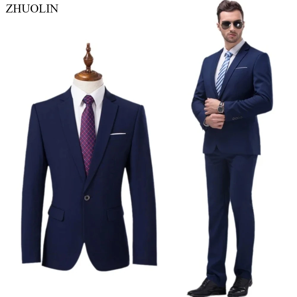 

High Quality Men Suits For Wedding Elegant 2 Pieces 3 Sets Blazers Stretch Tailored Formal Jackets Vest Pants Full 2025 Costume