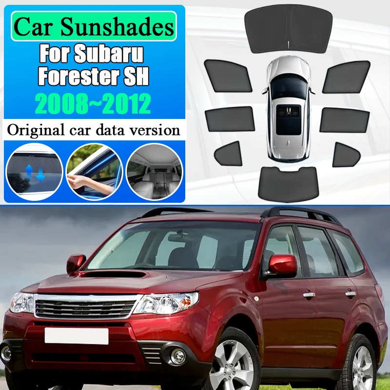 For Subaru Forester SH 2008-2012 Sun Shade Side Window Cover UV Protection Anti-mosquito Breathable Privacy Curtain Accessories