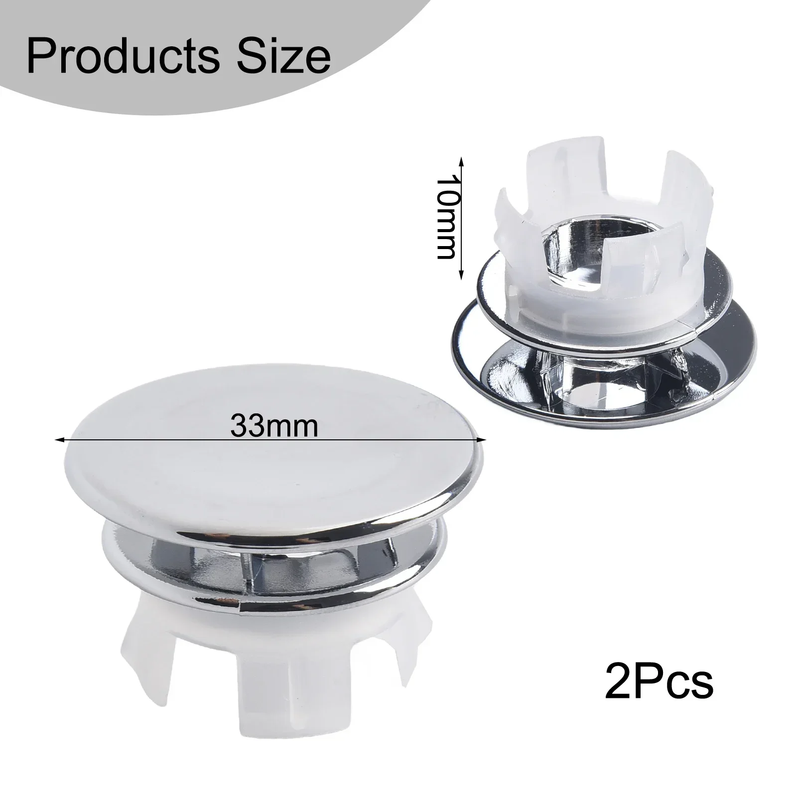 크롬 내구성 구멍 오버플로 커버, 편리한 욕실 커버, ABS 욕실 대야 라운드 실버, 33x11.8mm, 신제품