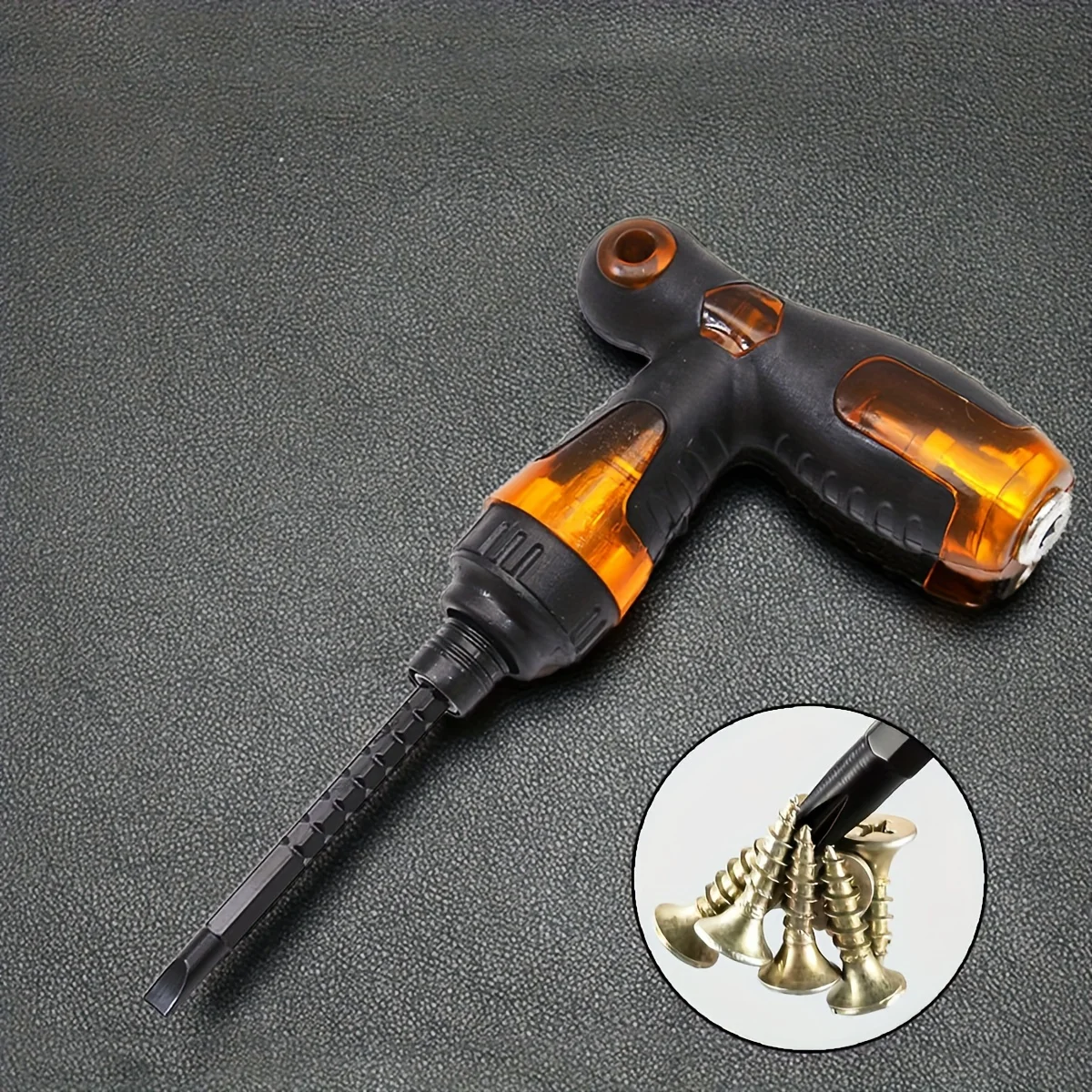 2-in-1-Haushaltsschraubendreher, Reparaturwerkzeug für Zuhause, zerlegbares magnetisches rotierendes Ratschenschraubendreher-Set für Möbel/Auto/Computer – Detail 9