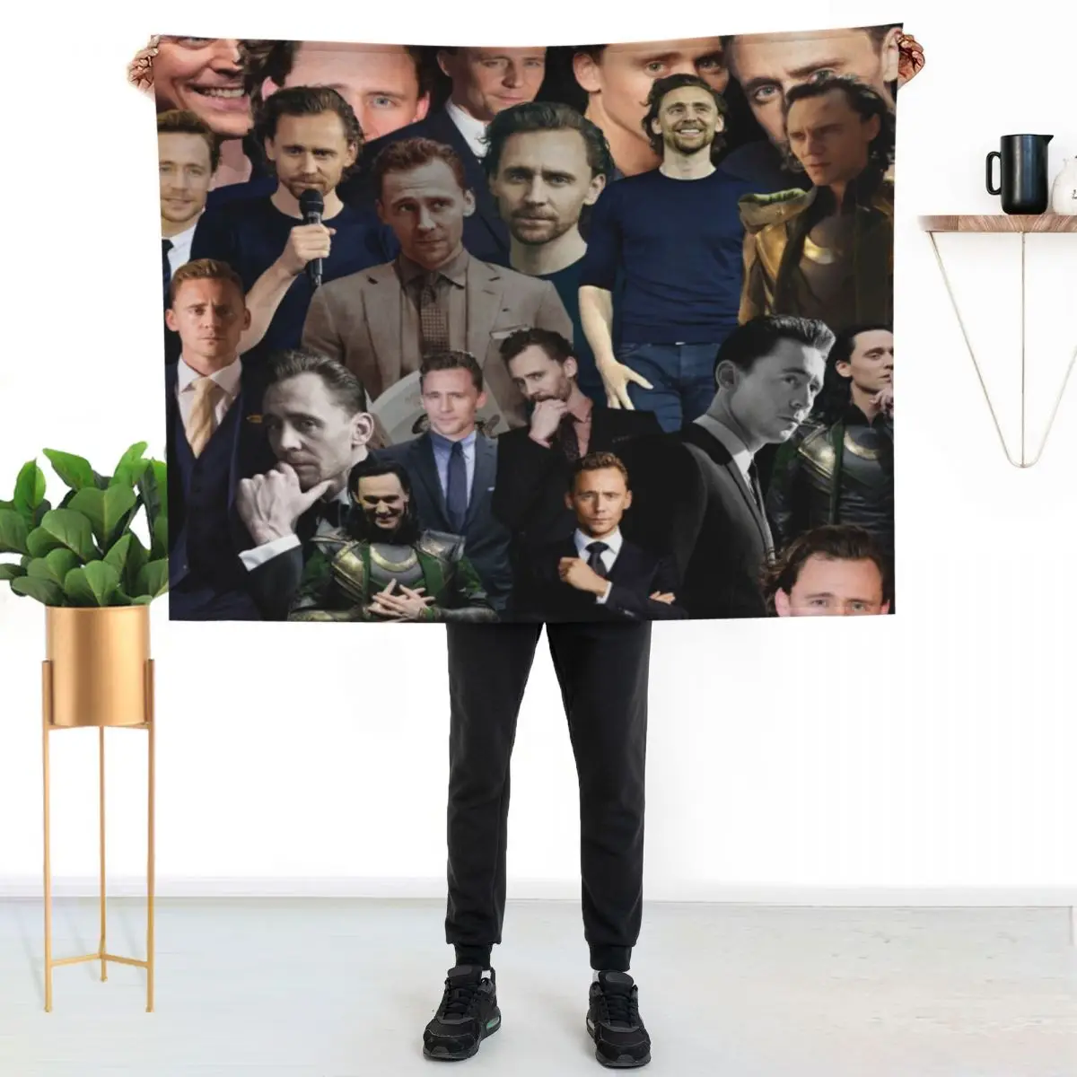 

tom hiddleston collage Throw Blanket Faux Fur Soft Warm Blanket for Bed