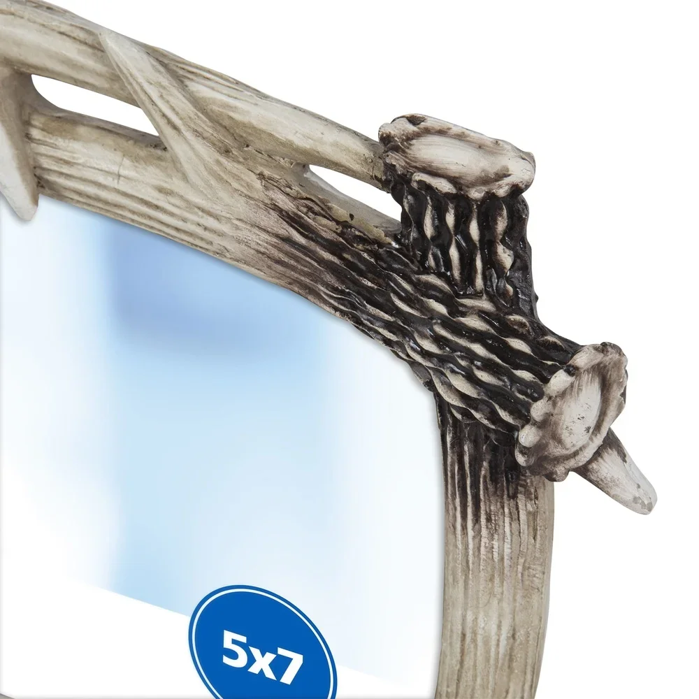 5x7 chifres moldura de mesa decoração vertical horizontal display fácil instalação caça presente rústico decoração para casa