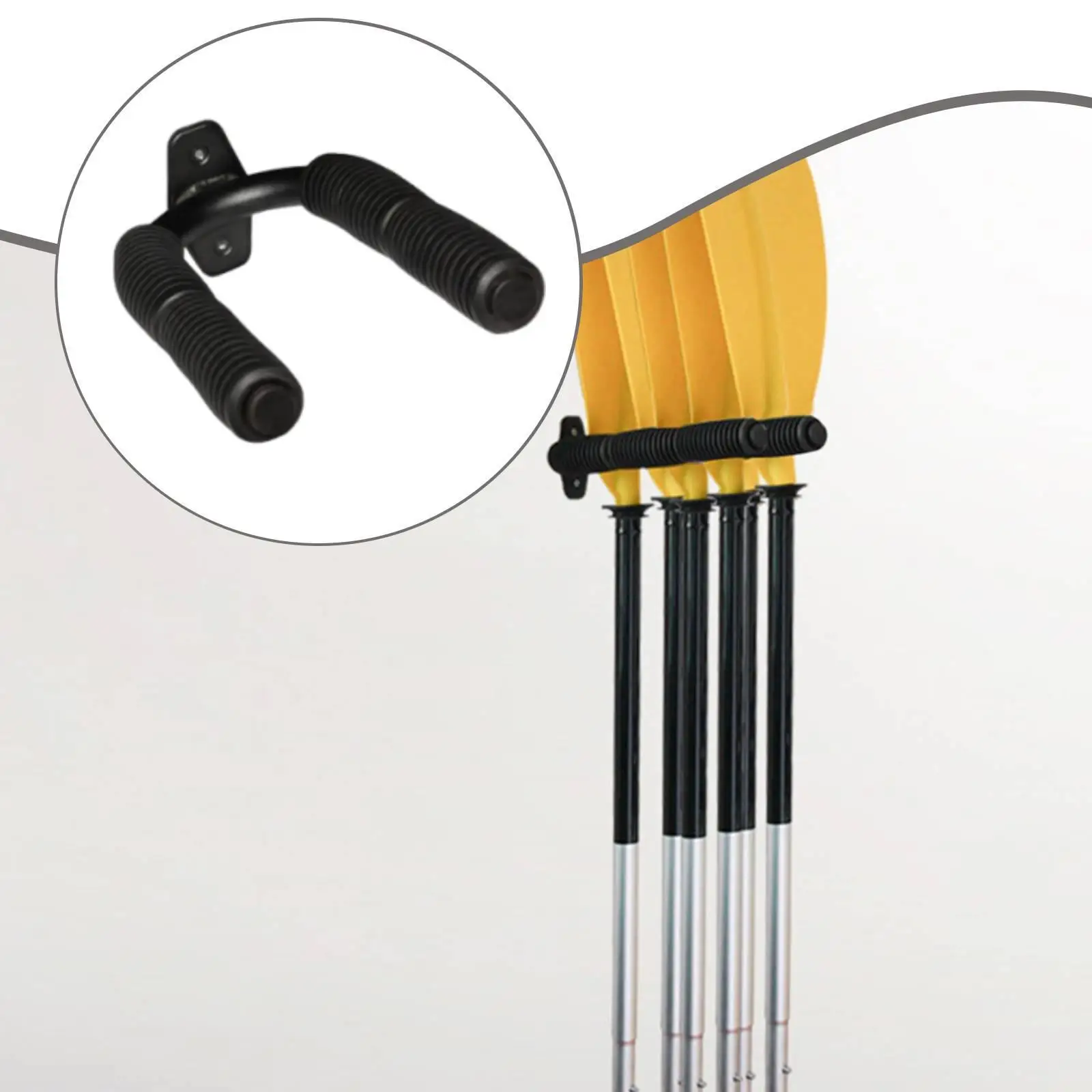 Reinforced Metal Paddle Storage Rack Black Wall Mounted Oar Holder Boat Organizer for Paddleboard