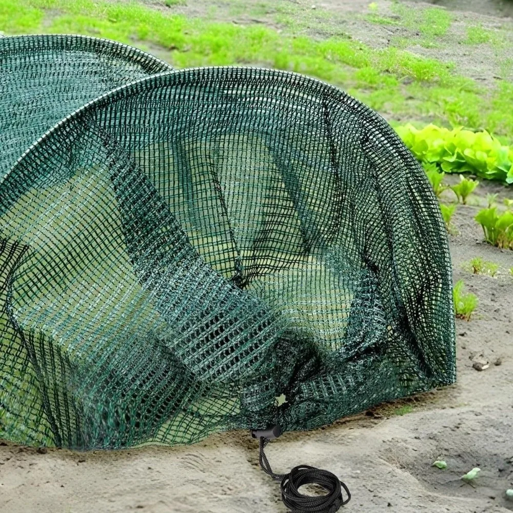 UV Protection Collapsible Garden Tunnel Green Mesh Plant Cover Portable Rust Resistant Metal Frame Outdoor Plant Growing Tent