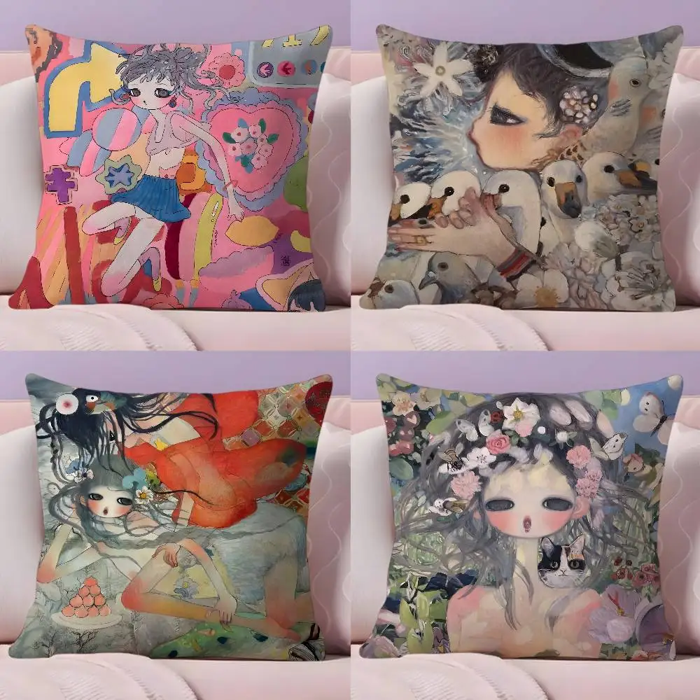 

Aya Takano Art Pillow Case Pillowcase Ultra Soft Skin Friendly Fabric Cloud Like Comfort & Concealed Zipper