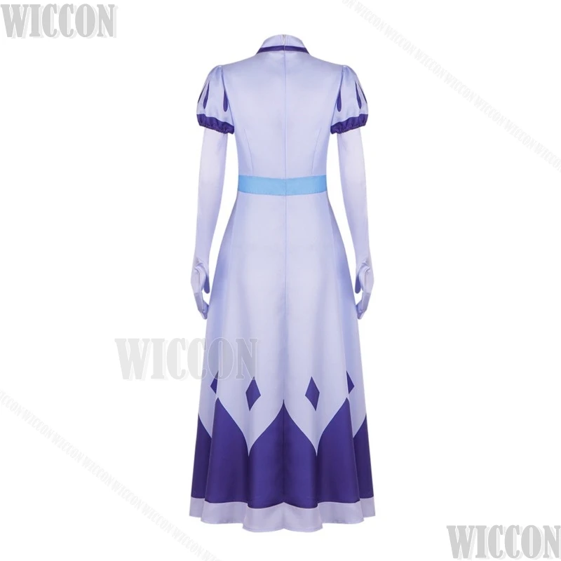 إميلي أنجل هاسبين أنيمي فندق تأثيري حلي فستان أرجواني قفازات أبيض أرجواني شعر مستعار لطيف فتاة امرأة هالوين نافيداد كوميك كون