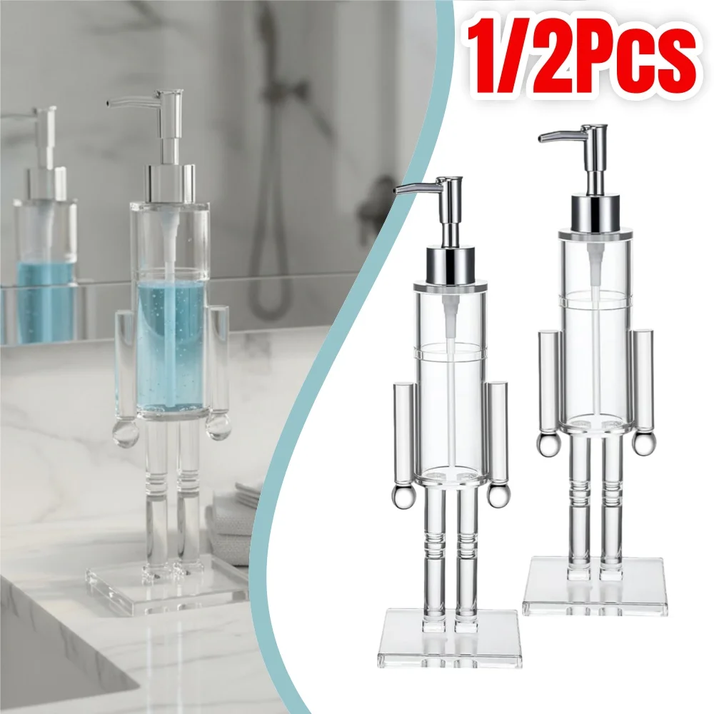 

1/2 шт., прозрачный дозатор для мыла «Щелкунчик», акриловый многоразовый рождественский флакон для мыла для рук, аксессуары для дома и кухни, декор