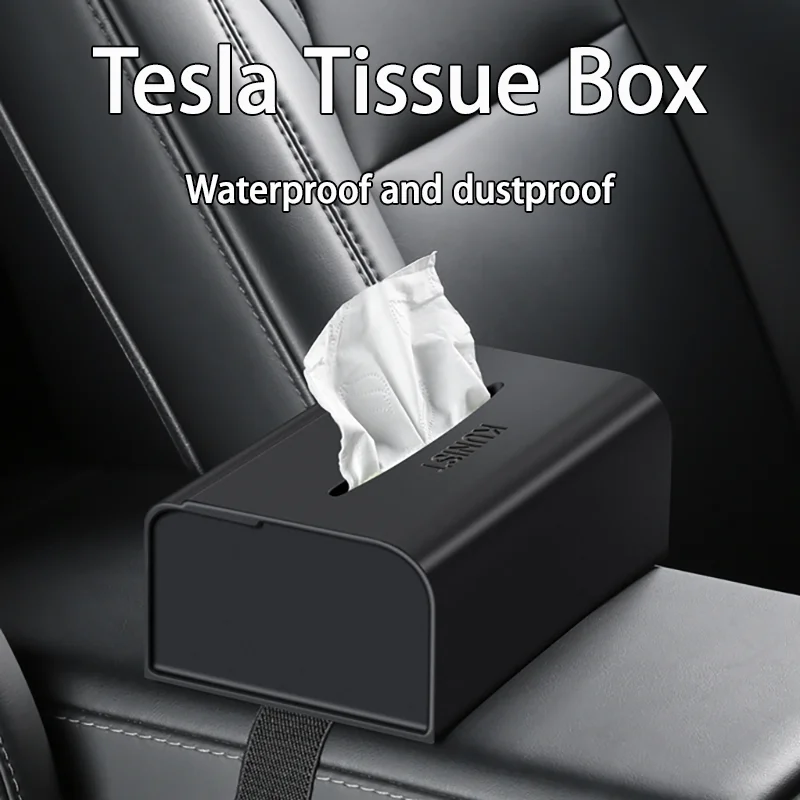 

For Tesla ModelY/3 Car Tissue Box Hidden paper extraction silicone car modification accessories