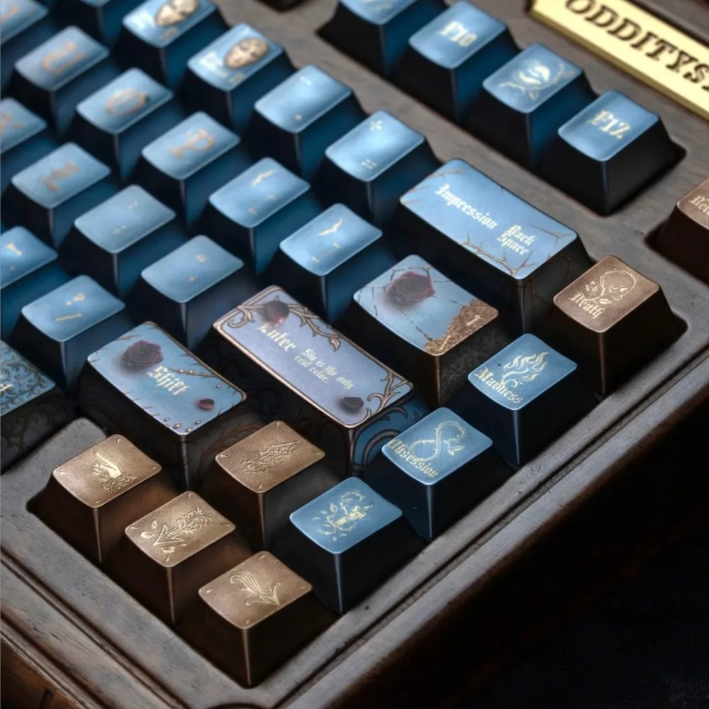 

Wilde Theme Keycaps Set 153Keys PBT Custom Retro Metallic Texture Keyboard Cap Cherry Profile Keycaps for Mechanical Keyboard