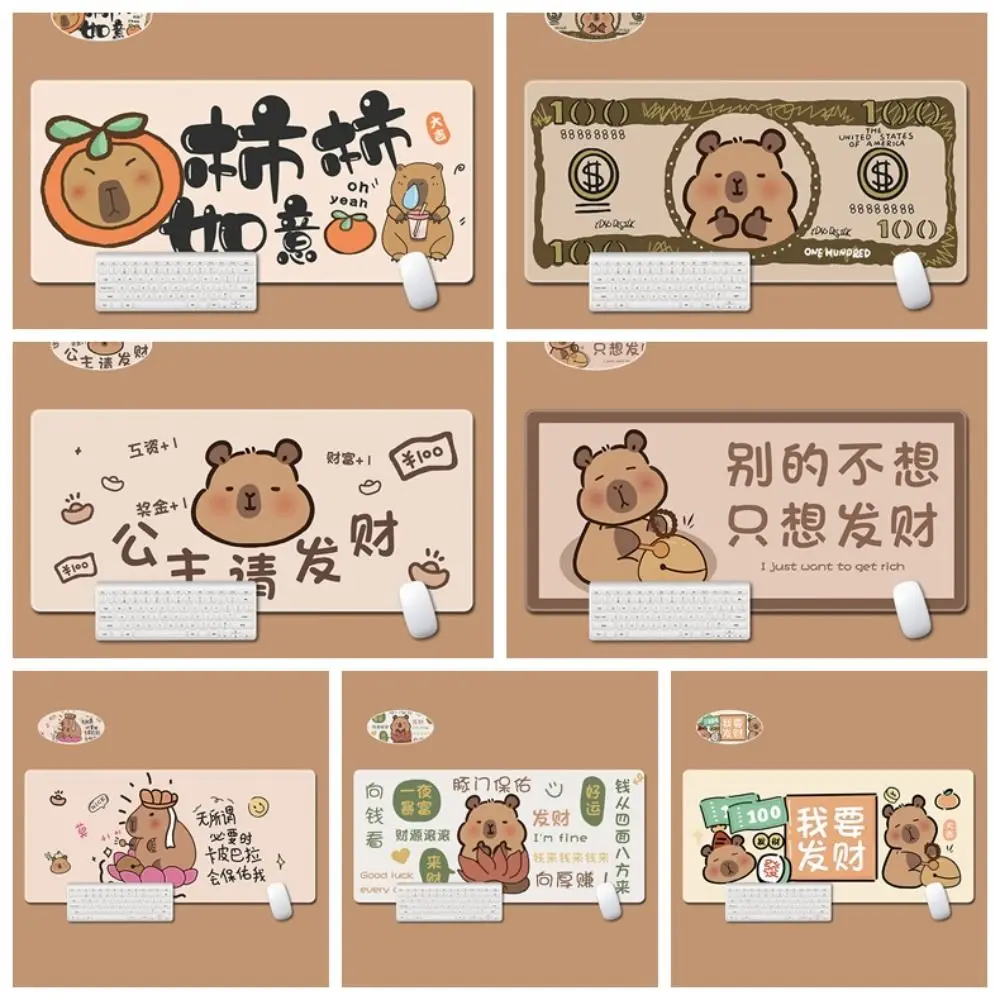 New Cartoon Capybara Mouse Pad Non-Slip Kawaii Desk Protector Gaming Accessories Capybara Writing Mat