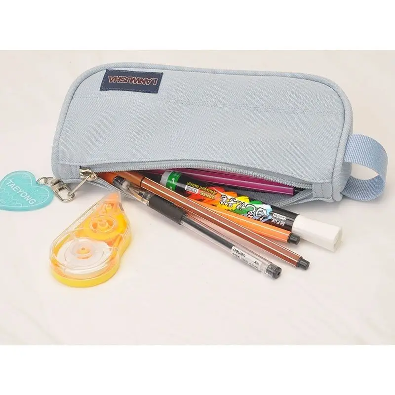 Fashion Simple Niche Design Japanese Cute College Style Large Capacity Pencil Stationery Bag Cosmetic Storage Bag Pencil Case