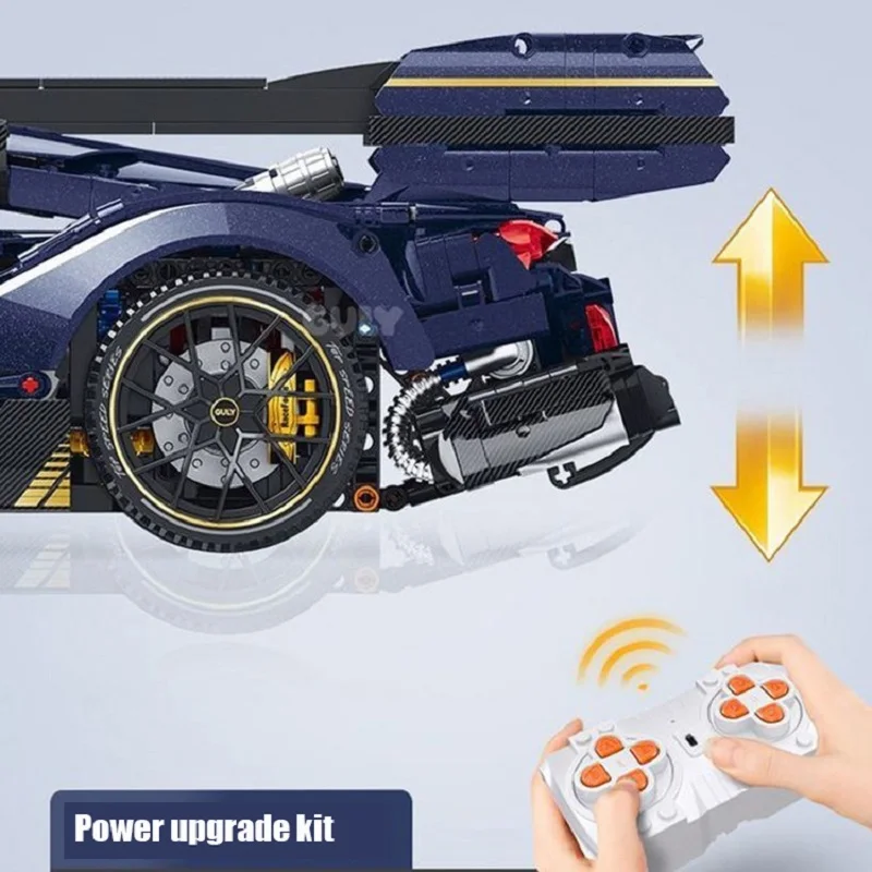 DIY Puzzel Speelgoed Verjaardag Kerstcadeaus 10641 Technische Blauwe Voertuigen MOC Super Sprots Auto Model Bouwstenen Bakstenen