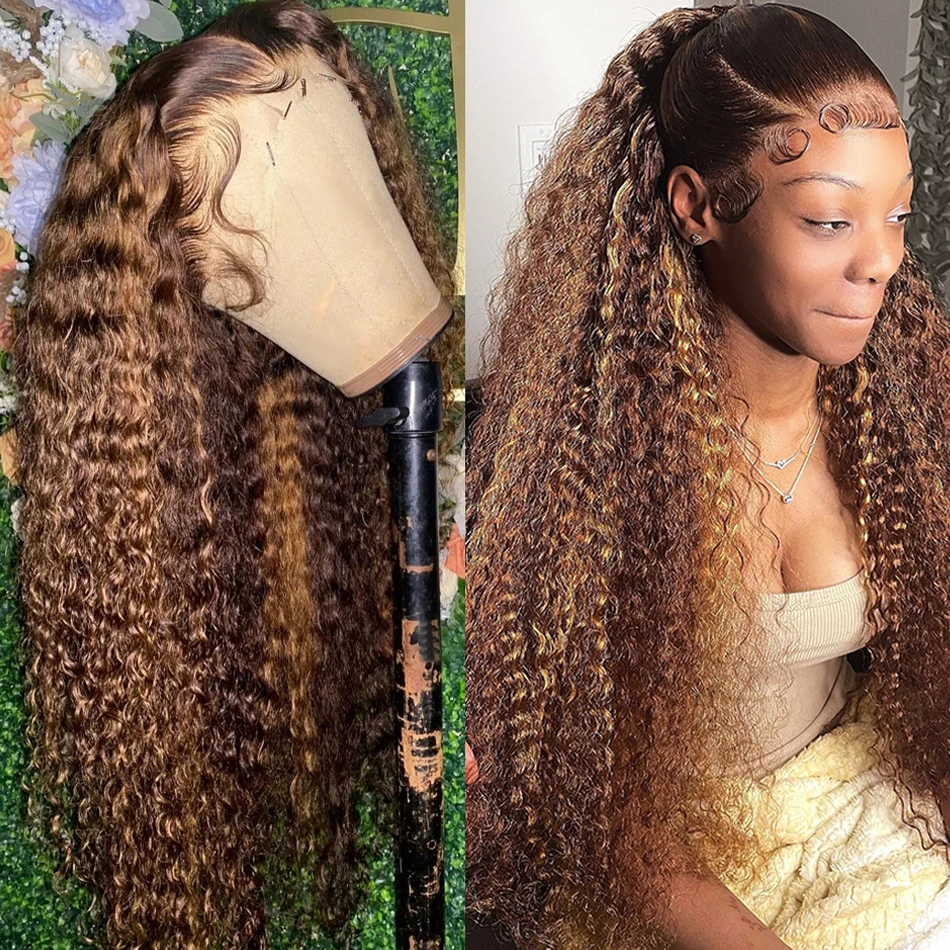 

Парик из натуральных волос 13x6 с блонд-оттенками, 34 дюйма, кудрявый, 250% плотность, глубокая волна, HD, омбре, с кружевной передней частью, 13x4, предварительно проработанный, с эффектом натуральной линии роста волос