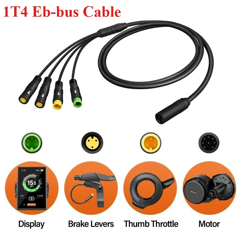 

Electric Bicycle BAFANG 1T4 Cable for BBS01 BBS02 BBSHD Motor Show Brake Lever Throttle Connector Electric Bike Accessories