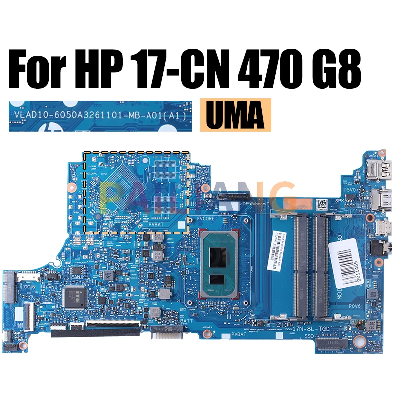 Imagem -03 - Placa-mãe Portátil para hp hp 17-cn 470 g8 6050a3261101 Ouro 7505 i3 i5 i7 10th M50448601 M50445-601 Testado Completo