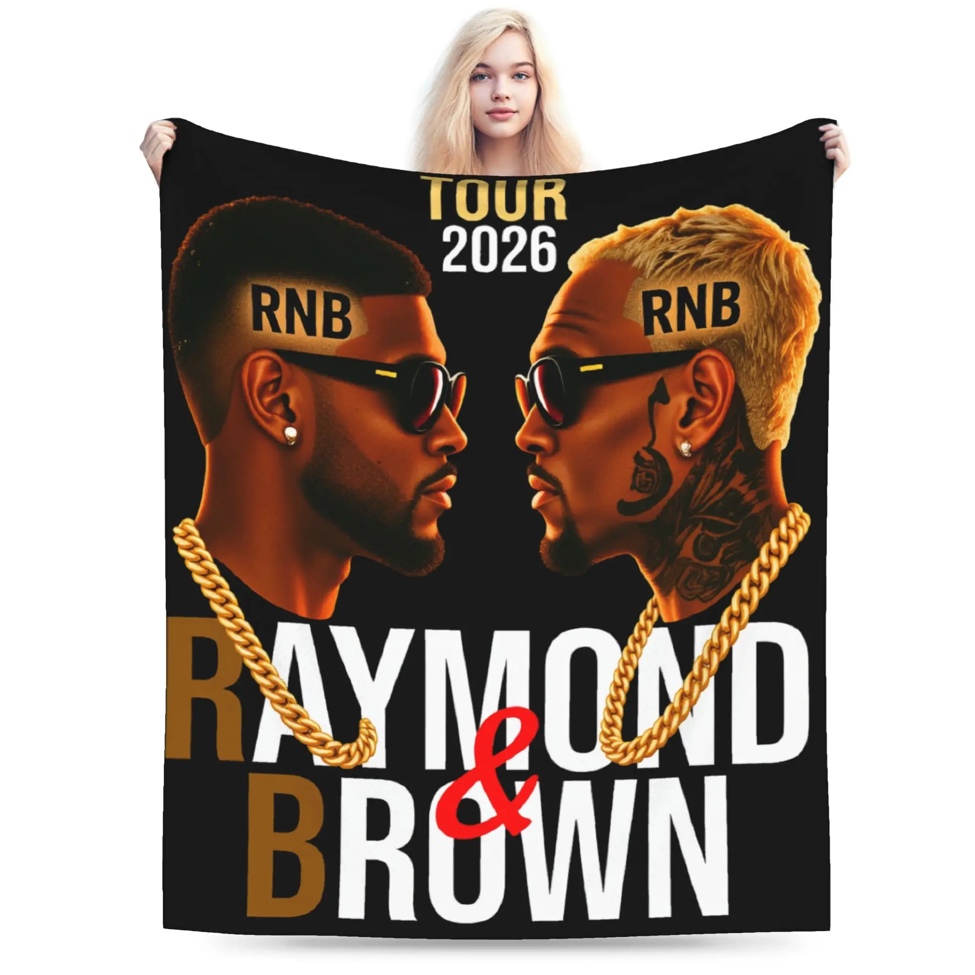 Chris Brown And Usher The Rb Flannel Blankets Autumn Raymond And Brown Soft Durable Throw Blanket for Kids Bedspread Sofa Bed