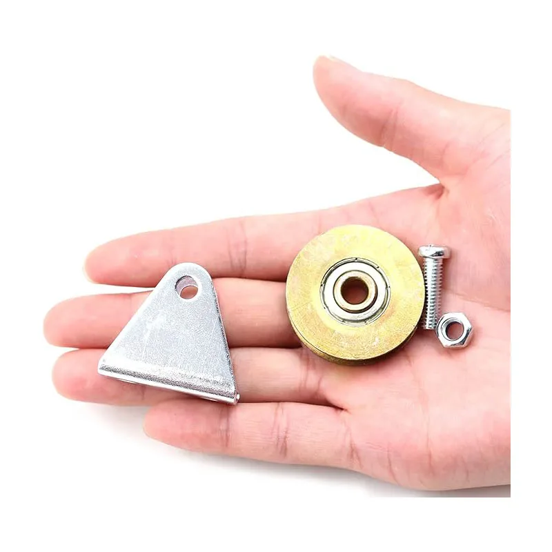 1.5" Bearing Wheel Wire Rope Pulley Block Bearings Bearing Wire Rope Guide Wheel for Lifting with Triangular Bracket L Bracket
