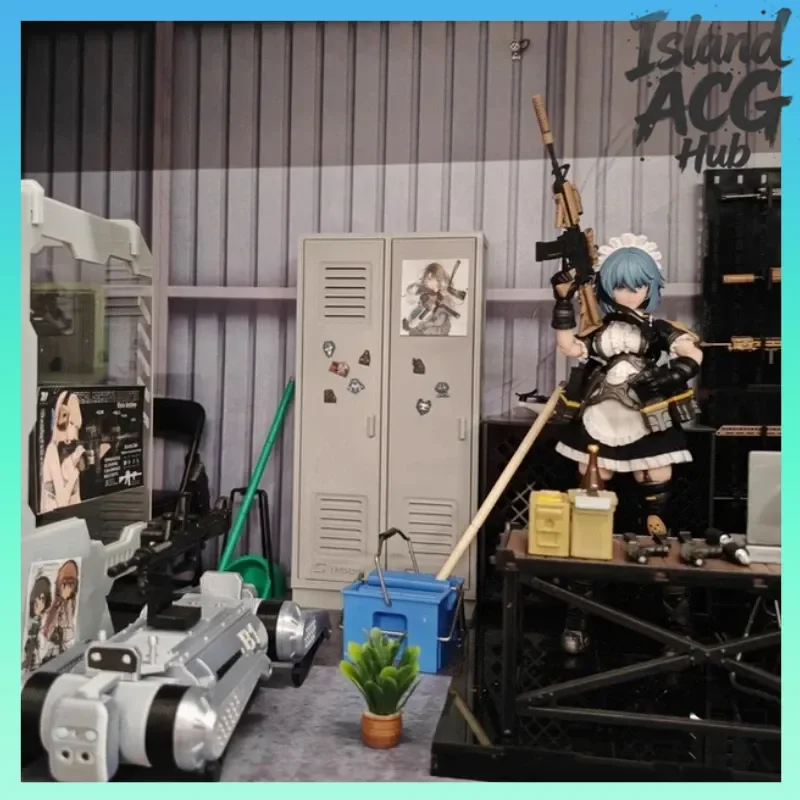 

Миниатюрный шкафчик для хранения 18 см, модель 1:12, совместимый с Figma, для кукол, фигурок меха-девочек и солдат, для демонстрации сцен