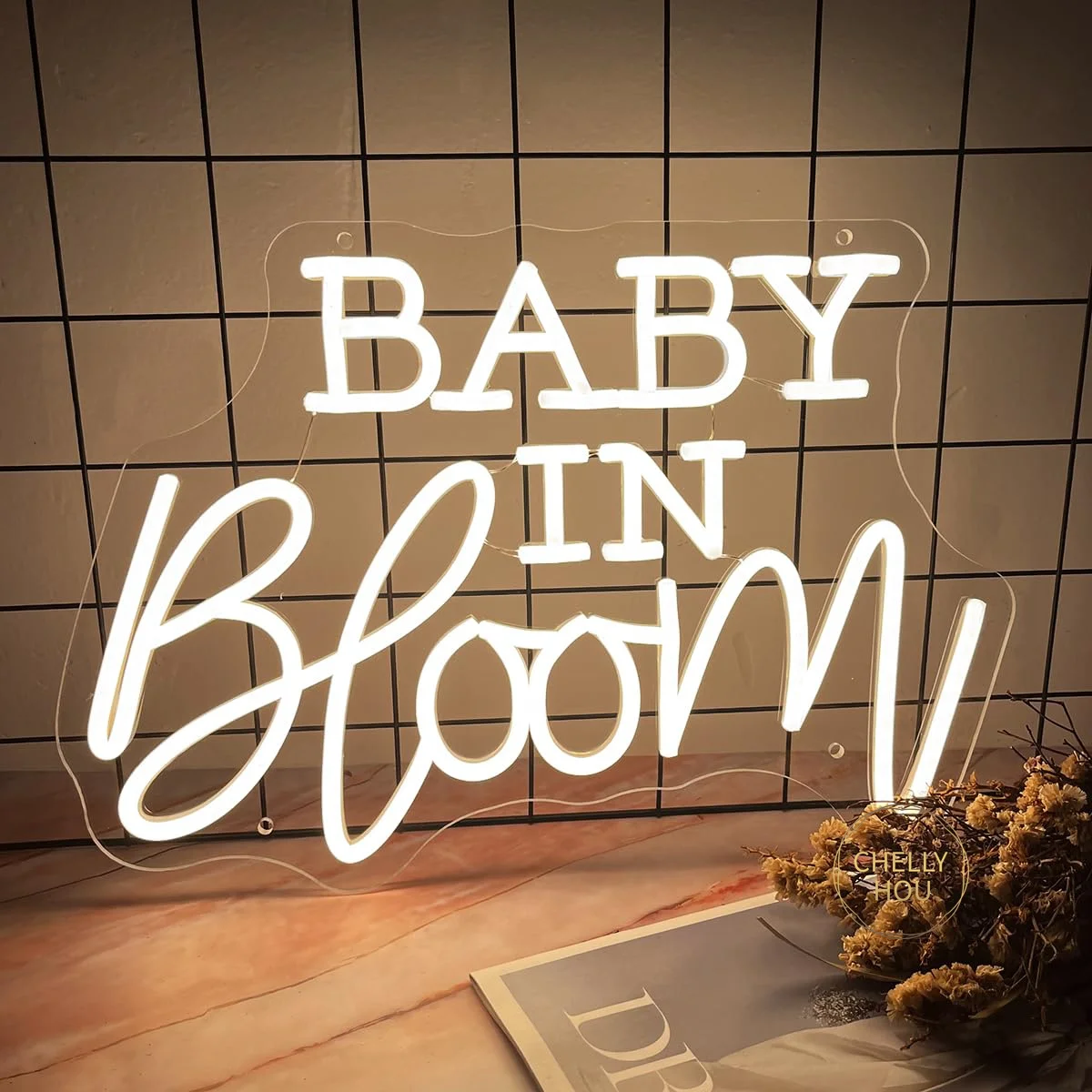 

Неоновые вывески Baby In Bloom, светодиодные украшения для вечеринки по определению пола ребенка (мальчик/девочка), неоновые буквы, декорации для вечеринки, принадлежности для детского праздника, вывески для двора.