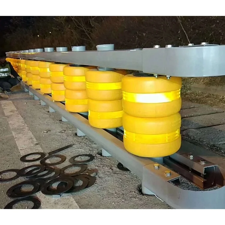 Steel PU Material Highway Anti-Collision Safety Driveway System EVA Drum Roller Rolling Barrier Roadway Guardrail Application