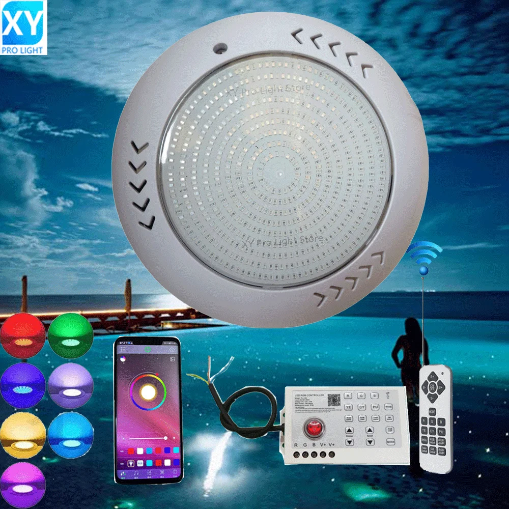

RGB светодиодный светильник для бассейна 18 Вт AC85-265 В постоянного тока 12 В Bluetooth приложение дистанционное управление уличный подводный светильник пруд Piscina Luz прожектор