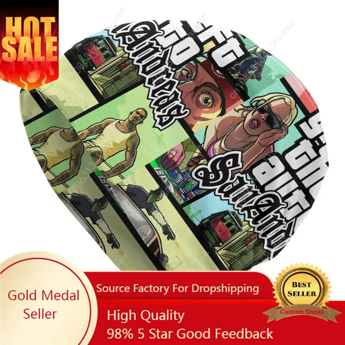 

Grand Theft Auto San Andreas Beanies Caps Men Women Unisex Trend Winter Warm Knitted Hat Adult GTA Video Game Bonnet Hats