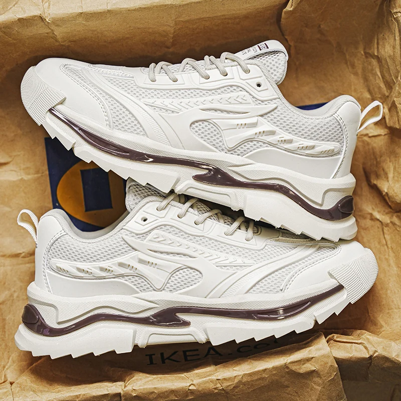 

Повседневная спортивная обувь с круглым носком и низким берцем, подходящая для лета, повседневные мужские кроссовки из дышащей сетки в спортивном стиле