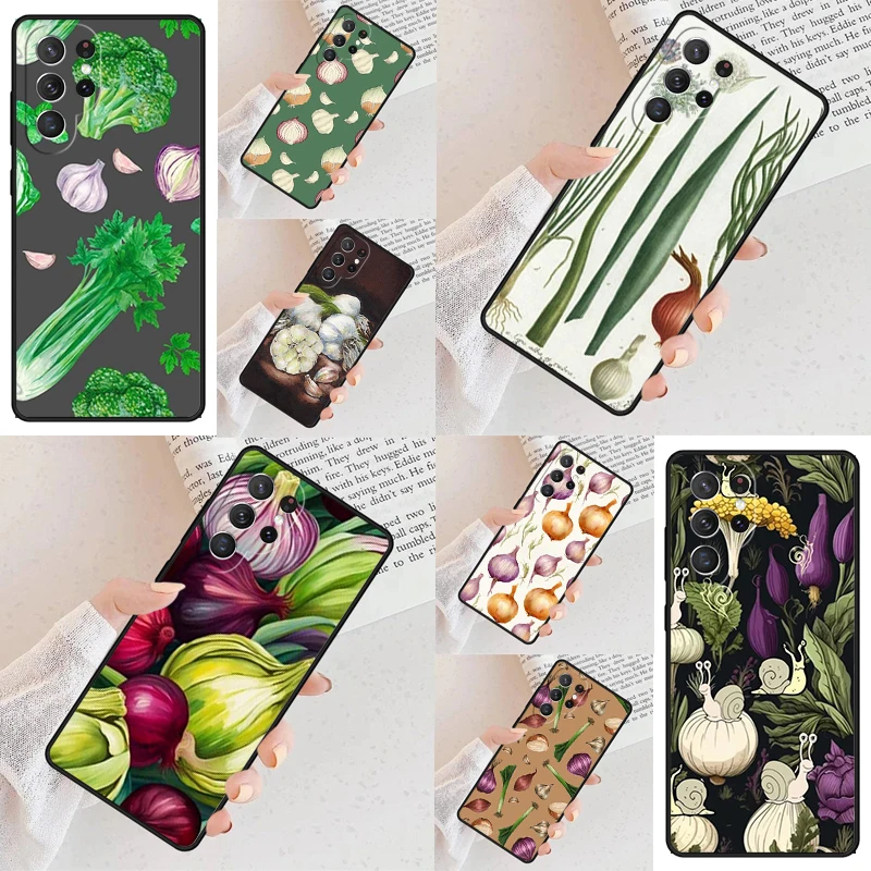 Onions And Garlic Herbs Cell Phone Case for Samsung Galaxy S26 Ultra S25 S24 S23 S22 S21 S20 Note10 Cover