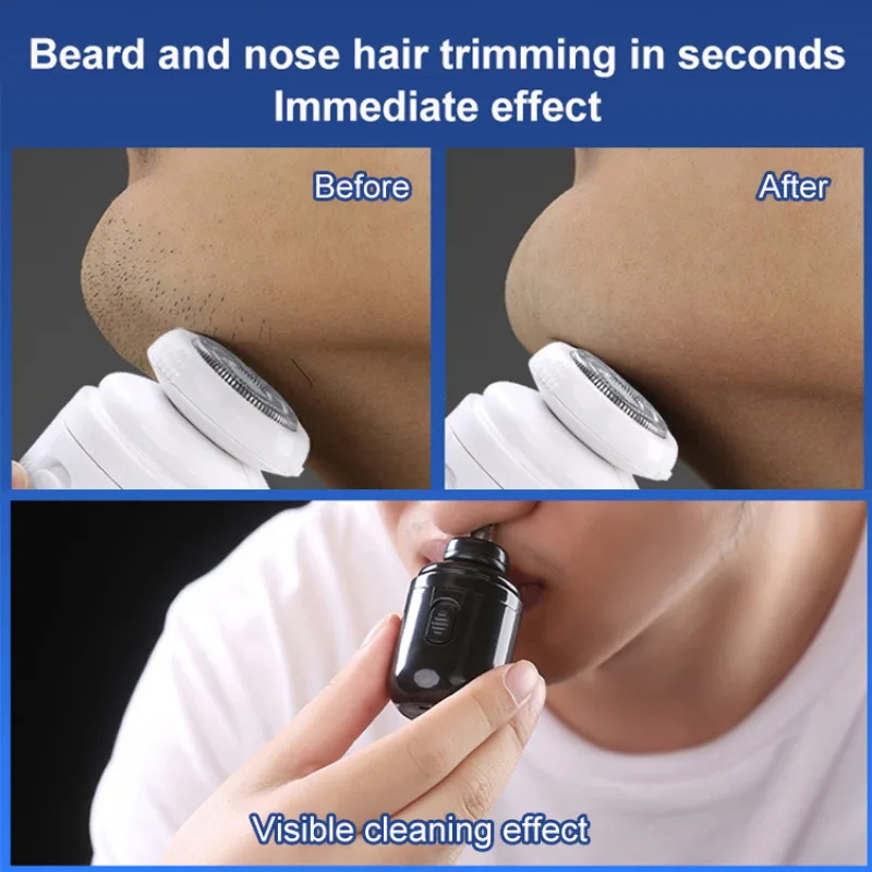 Men's Portable Mini Electric Shaver Rechargeable Dual-purpose Shaving Nose Hair Trimmer