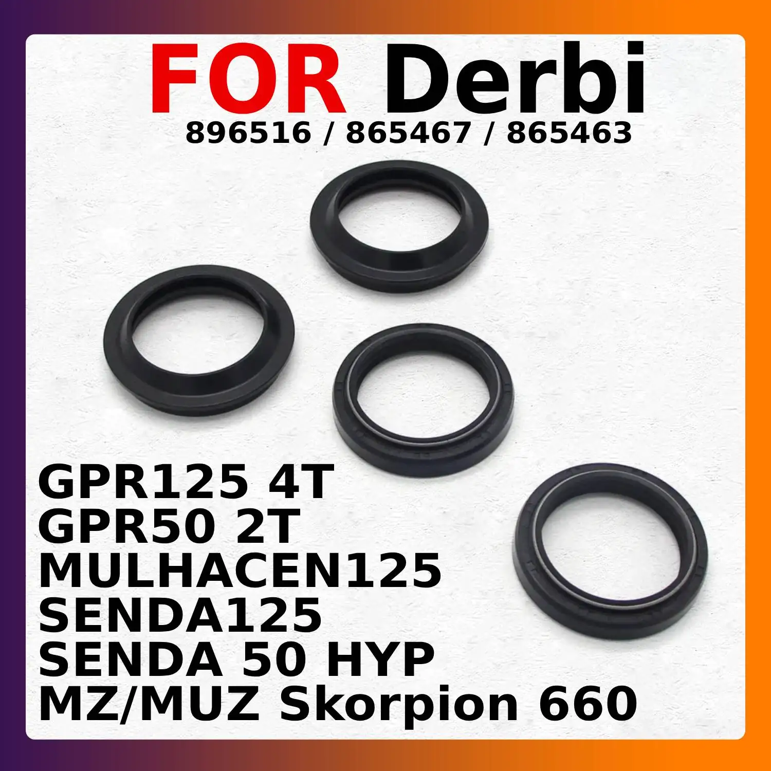 

Oil Seal Front Fork Absorber Dust For Derbi GPR125 GPR50 4T MULHACEN SENDA 125 50 865463 865467 896516 For MZ/MUZ Skorpion 660
