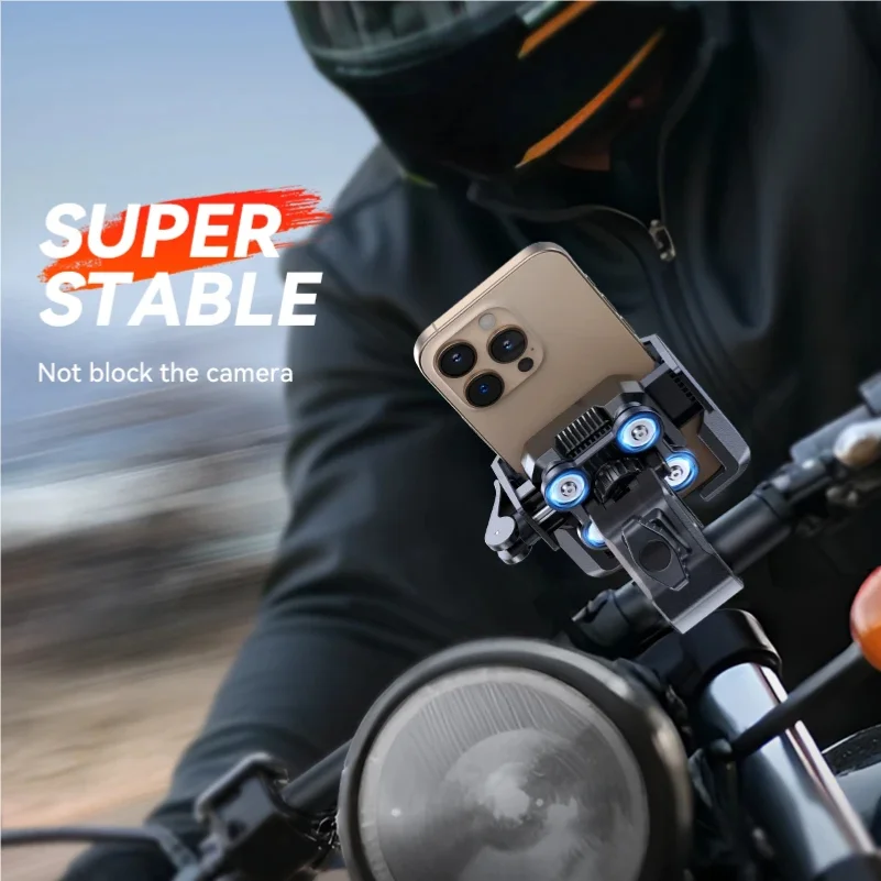 Support de téléphone pour moto, double amortisseur de vibrations, support universel pour vélo, pour téléphones de 4,7'' à 7''