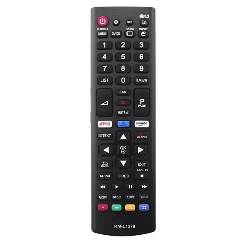 RM-L1379 Full Function Standard TV Remote Control for L Smart LED TV with 3D/Netflix Buttons APP