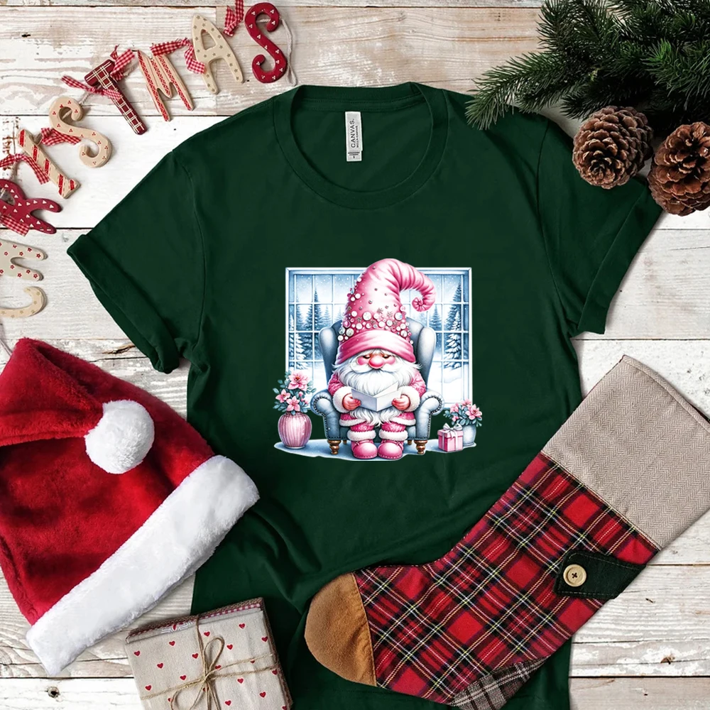 6-piece set of pink Christmas stickers, holiday cute stickers, set of heat transfer stickers, DIY hot stamping stickers