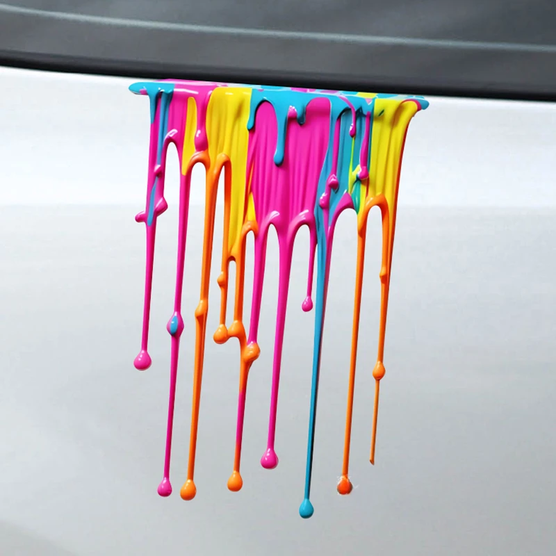 

1pc Fluid Rainbow Car Stickers for Body Bumper Self-adhesive Vinyl Decals Auto Accessories Scratch Covering Decoration