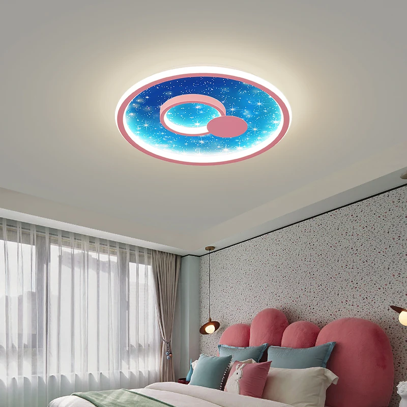 

New Children's Living Room Ceiling Lights Modern Minimalist Boy Girl Cartoon Light Round Bedroom Ceiling Light Led Ceiling Lamps