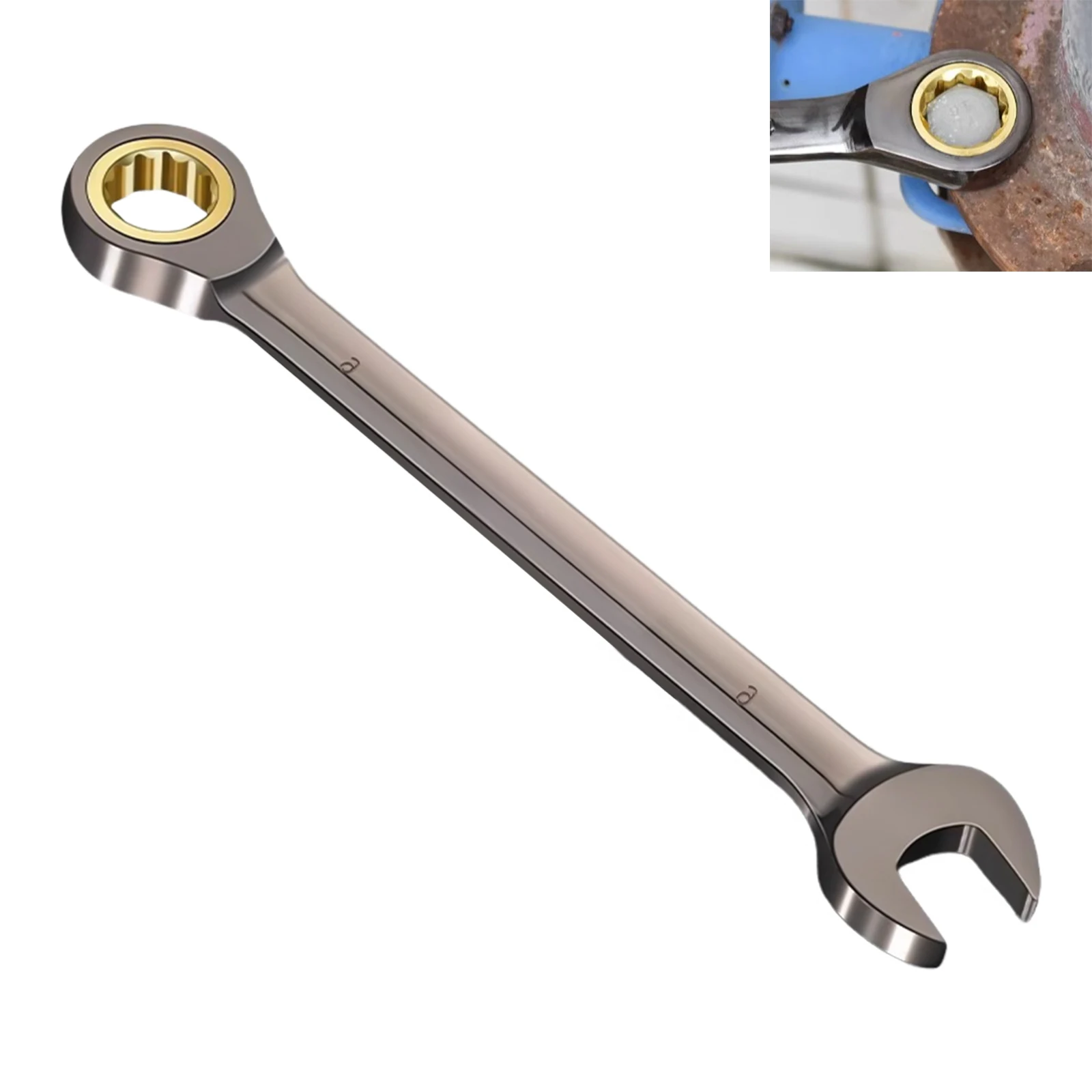 

Dual Head Quick Release Ratchet Wrench Auto Switch Open End and Box End Reversible Ratcheting Wrench for Home Car Repair