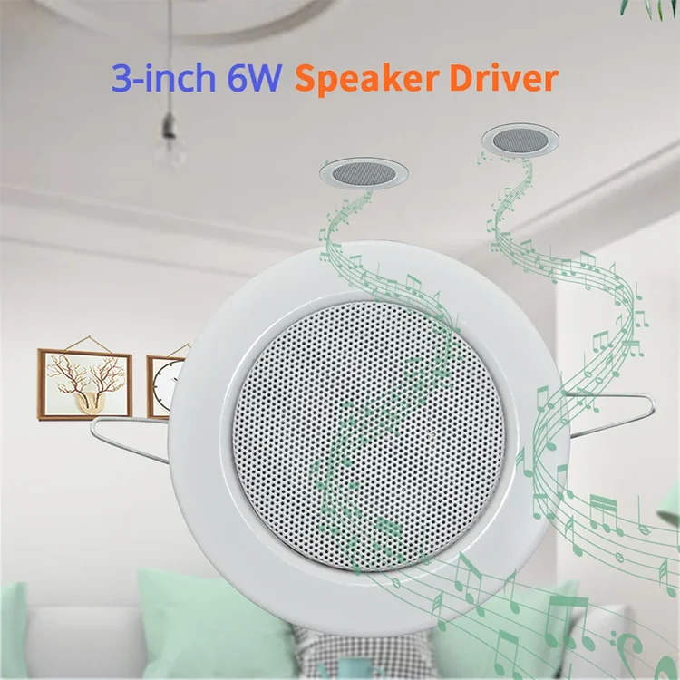 3 Inches 8 Ohm 6W Mini Ceiling Speaker Passive Home Background Music System HiFi Sound In-ceiling For Bathroom Indoor Party