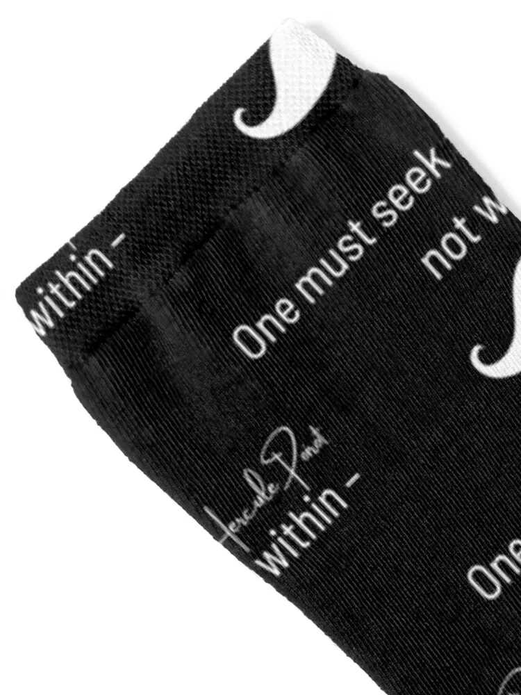 Seek the truth within- Hercule Poirot (white) Socks christmas gift funny gift Socks Men Women's