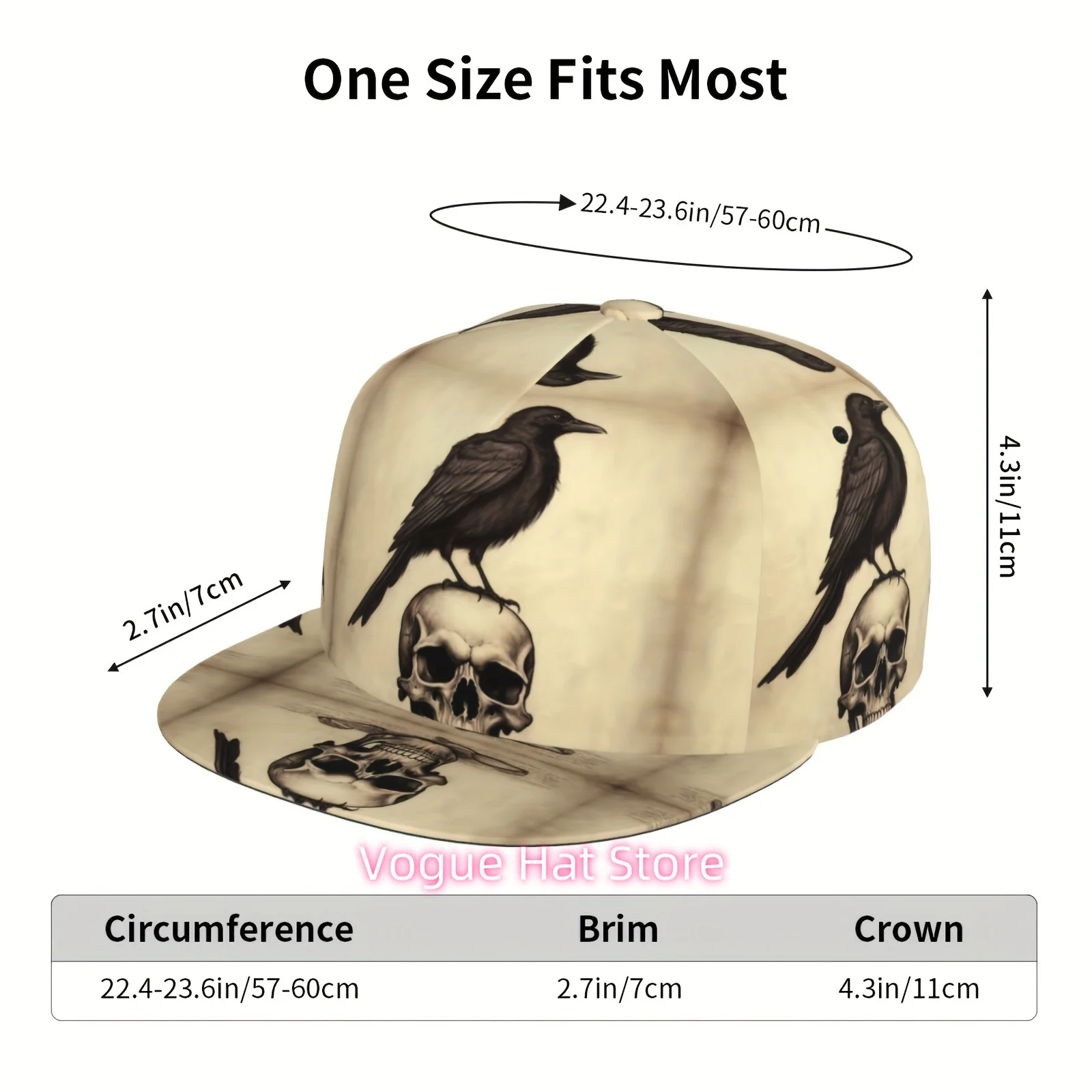 1pc, Baseball Cap, Golf Cap, Crow And Skull, Unisex Sports Fashion, Suitable for Seasonal Running Exercises And Outdoor Activiti