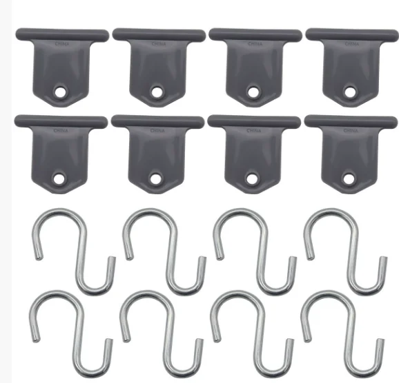 8 Pcs S Shaped Camping Awning Hooks Clips RV Tent Hangers Light Hangers With Holes For Caravan Camperb Accessories