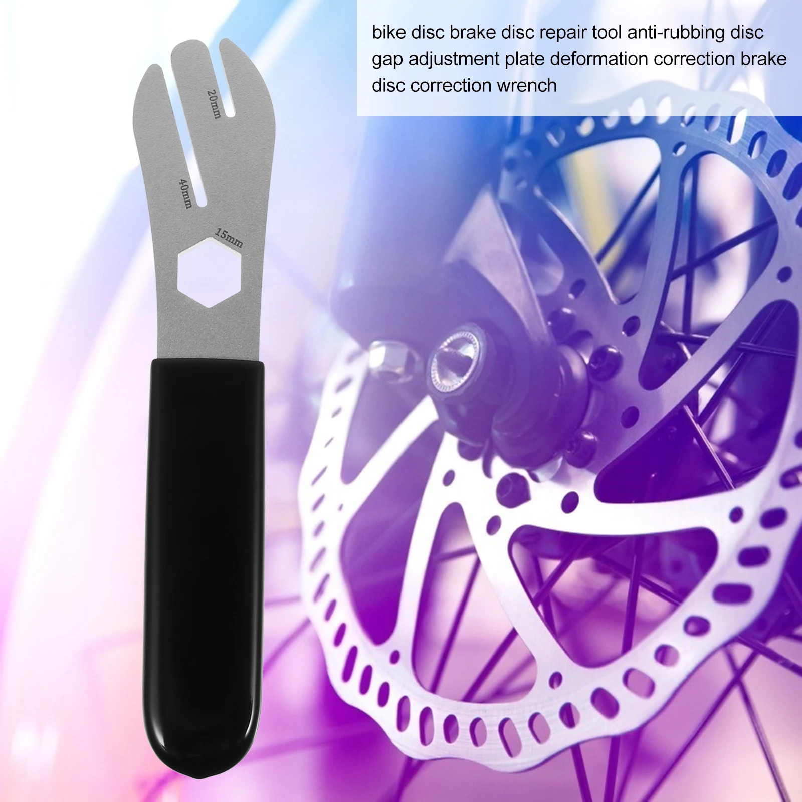

Adjustable Bike Disc Brake Wrench Spanner Repair Tool Stainless Steel Plastic Home Professional Versatile Corrosion Resistant