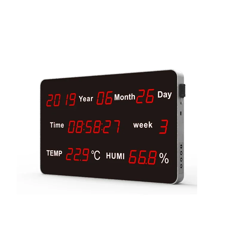 Production workshop warehouseDigital Large led display long visual thermometer hygrometer HUATO HE218B