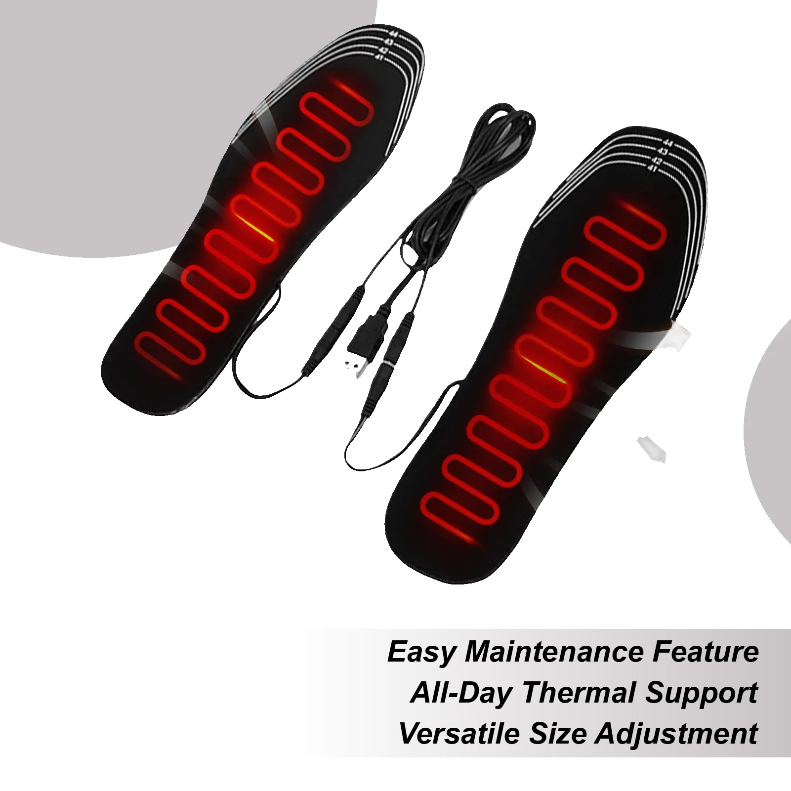 

2025 Cuttable Electric Heated Insoles, USB Foot Warmers For Skiing, Snowboarding, Hiking, Ice Fishing & Outdoor Work