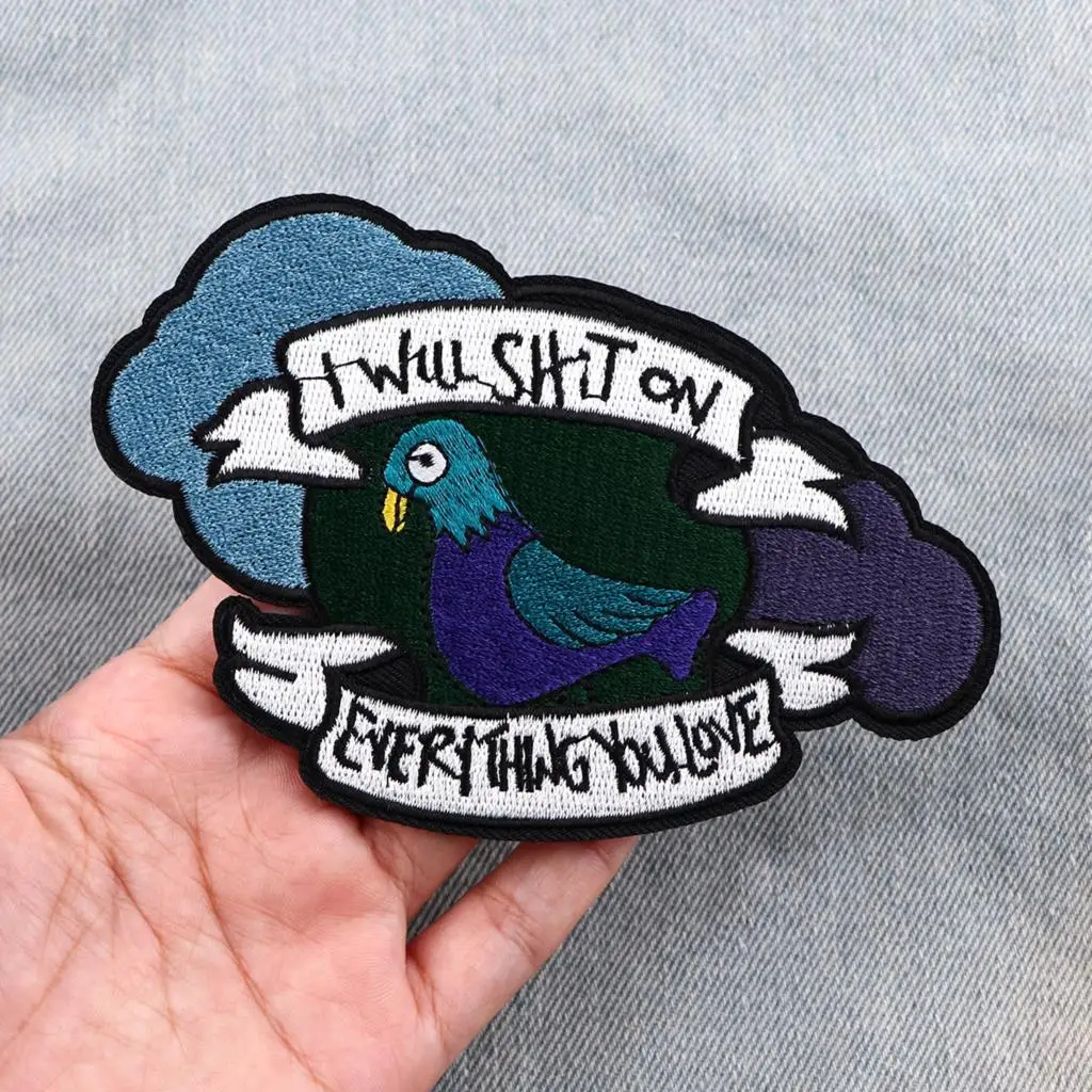 Cute Pigeon Bird Embroidery Patch Cartoon Animal Patch Iron On Patches For Clothing Patches On Clothes Jeans Sew Stickers