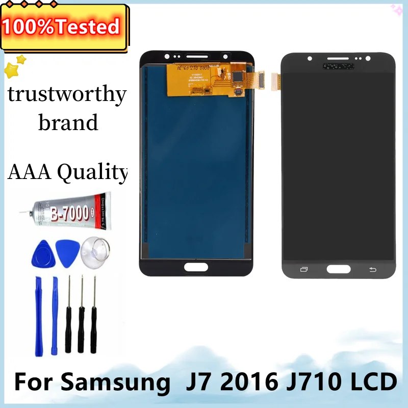 Tested OLED For Samsung  J7 2016 J710 LCD Display with Touch Screen Digitizer Assembly For SM-J710F J710M J710H J710FN LCD