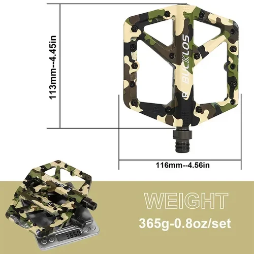 Imagen 2 del producto BUCKLOS Pedal de bicicleta antideslizante DU rodamiento pedales de bicicleta de carretera de montaña ultraligero Nylon MTB ciclismo Pedal plano accesorios de bicicleta