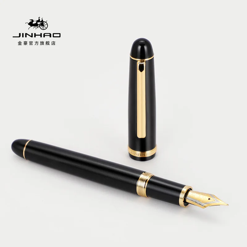 Jinhao 850/350 Executive Füllfederhalter – Ergonomischer Kalligraphie-Stift aus Metall mit goldenem Clip, feiner Spitze und Konverter für Unternehmen – Detail 2
